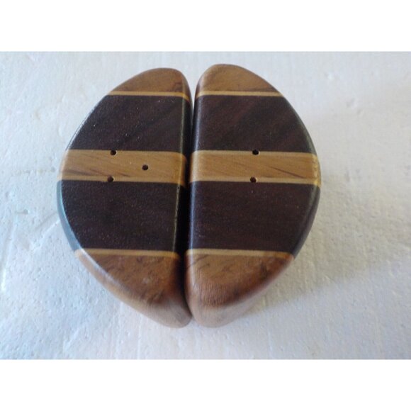 Vintage Midcentury Danish Modern Style Wood Salt Pepper Shaker Set 3 1/8 X 3 1/4 - Picture 2 of 5